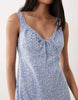 Abercrombie & Fitch ruched milkmaid mini dress in blue floral