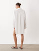 wide cuff mini shirt dress in white