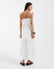 Hollister v neck strappy maxi dress with slit in white