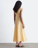 & Other Stories pure linen asymmetric midi dress in light yellow
