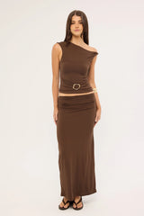 Perfect Stranger Dorian Maxi Skirt Brown