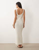 knit ladder stitch maxi dress in ecru