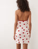 knit halter mini dress in red polka dot