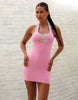 Kulani Kinis knot halter mini dress in bubblegum pink