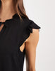 Vero Moda ruffle trim babydoll mini dress in black