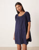 babydoll button down mini dress in navy