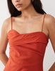 Mango sleeveless wrap detail midi dress with open back detail in red