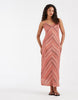 Vero Moda chevron knit crochet cami midi dress in pink