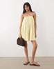 strapless mini dress in buttermilk yellow