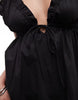 COLLUSION poplin ruffle cami mini dress in black
