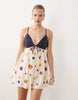 Abercrombie & Fitch strappy flowy mini dress with built in bra and skort in floral print