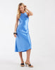 & Other Stories bias cut satin midi dress in blue