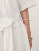 Monki short sleeve shirt dress with tiered hem in white
