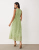 VILA floral jacquard midaxi dress in sage green