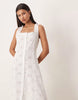 Esmée sheer broderie maxi beach dress in white