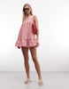 Reclaimed Vintage mini smock sun dress in red and white gingham