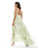 Vero Moda Petite Felicia halter neck tiered maxi dress with corsage detail in lemon print