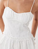 broderie cami mini dress in white