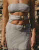 South Beach x Liv Silverman glitter mesh maxi dress with cutout detail in silver