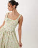 Gina Tricot corset midi dress in green flower print