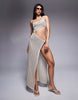 Rina raffia flower maxi beach dress in white