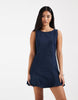 ONLY sleeveless denim mini dress in dark blue