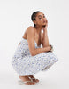 Hollister twist bust slip midi dress in blue ditsy print