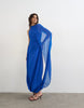 Topshop draped hem chiffon occasion midaxi dress in cobalt