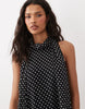 JDY halterneck midi dress in black polka dot print