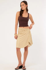 Motel Esmeray Midi Skirt Diagonal Stripe Yellow