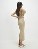 River Island rib knit midi dress in gold
