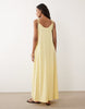 linen blend trapeze dress in buttermilk