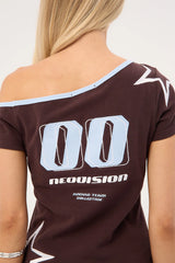 Neovision Modulate Off Shoulder Top Brown
