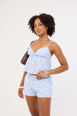 Luck & Trouble Ari Stripe Cami Top Blue Stripe