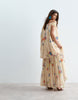 ARRANGE trapeze bardot maxi dress with cape back in yellow floral print