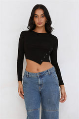 Gentle Rain Long Sleeve Top Black