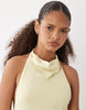 high neck maxi dress in buttermilk