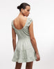 Daisy Street tiered mini dress in green gingham