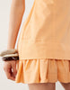 cotton sateen bandeau mini sundress with ruffle hem in orange spritz