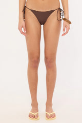 Perfect Stranger Finley Beaded Tie Bikini Bottom Brown