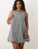 Curve bubble hem mini dress in gingham