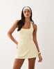 4505 active halter neck tennis dress with under shorts in butter yellow