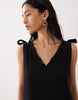 Esmée tie straps beach mini dress in black