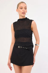 Luck & Trouble Charli Low Rise Buckle Skirt Black