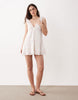 Aray delicate floral print beach mini dress in white