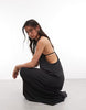 Weekday semi sheer maxi dress with drop racer back in black