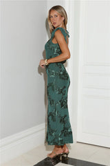Golden Doll Mesh Maxi Dress Teal