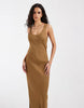 & Other Stories linen viscose maxi dress in soft brown