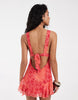 Free People Heat of the Moment floral mini dress in tart berry combo