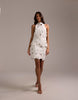 bridal 3D floral cutwork mini skirt in ivory